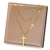 Gold & Silver Multi Layered Crosses Pendants Necklace