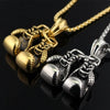 Men Punk Stainless Steel Boxing Gloves Chain Pendant Necklace-Necklaces-Innovato Design-Black-Innovato Design