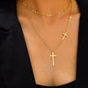 Gold & Silver Multi Layered Crosses Pendants Necklace