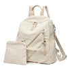 Corduroy Travel Anti-theft Backpack for Teenage Girls Women-corduroy backpacks-Innovato Design-White-Innovato Design