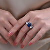 925 Sterling Silver 5CT Sapphire Diamond Gemstone Wedding Engagement Ring-Rings-Innovato Design-5-Innovato Design