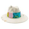 Handmade Fedora Cotton Hat with Monochrome Hatband
