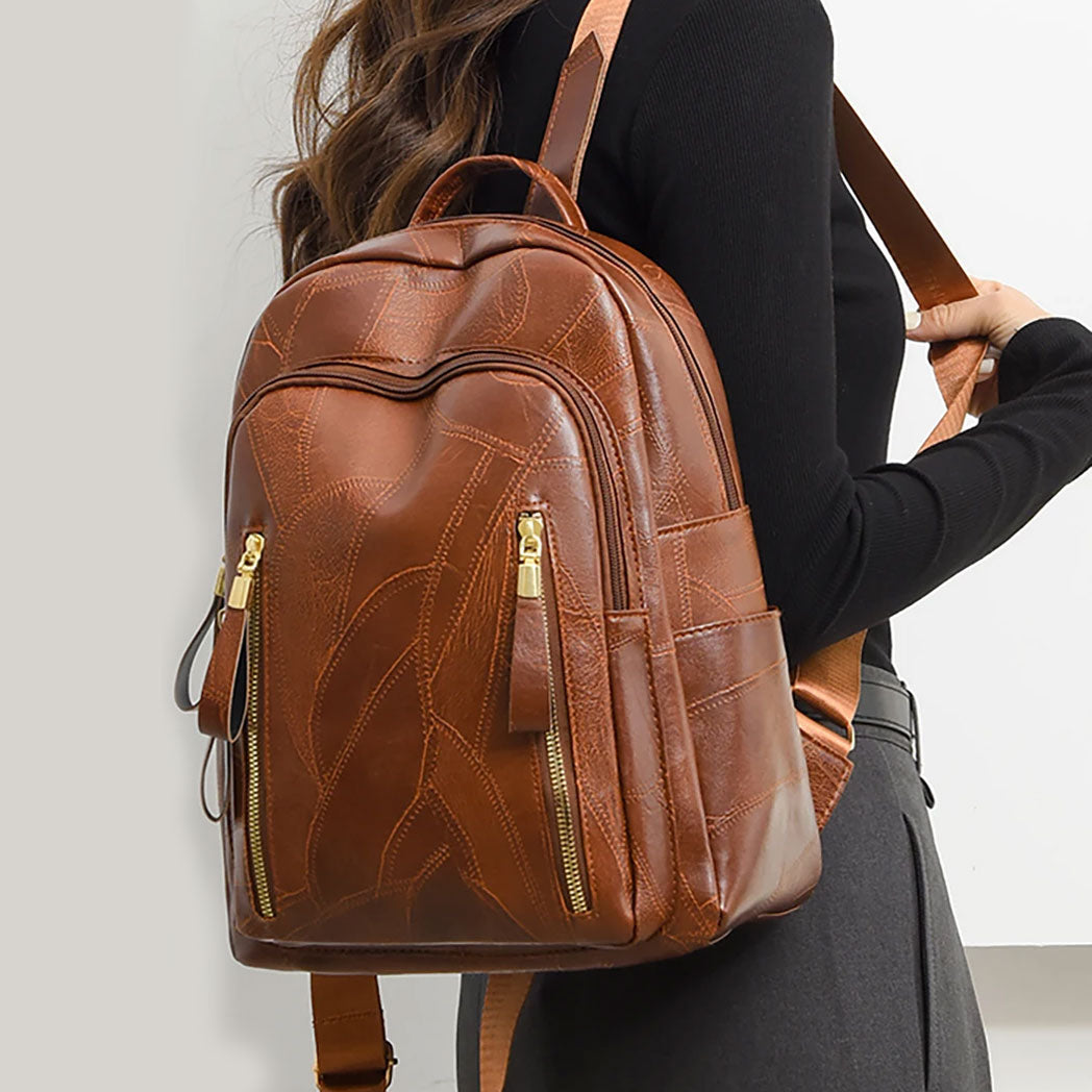 Luxury Multifunction PU Leather Embossed Bag and Backpack