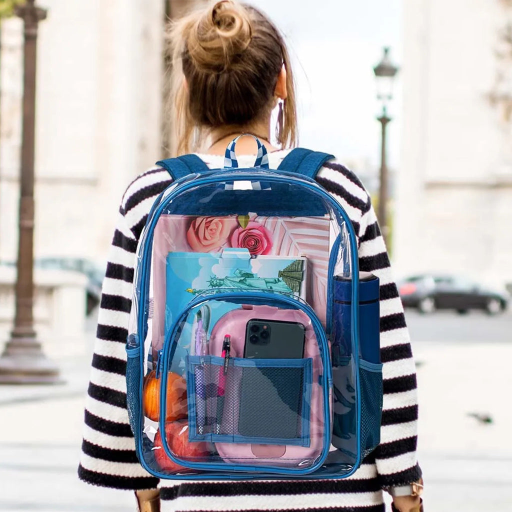 Waterproof Transparent School Travel Backpack for Women-clear backpack-Innovato Design-Green-Innovato Design