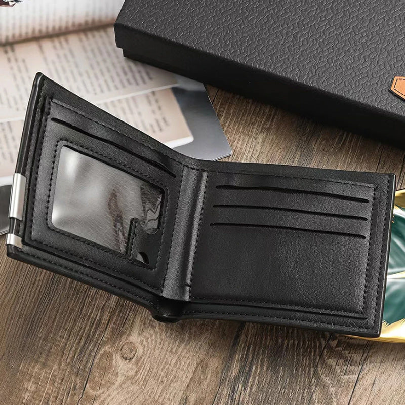 Men Quartz Watch, Black Leather Wallet, USB Cable, and Keychain Gift Box Set-Jewelry Sets-Innovato Design-Innovato Design