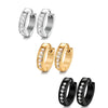 13MM Stainless Steel Small Hoop Earrings for Men Women Huggie Earrings CZ Inlaid