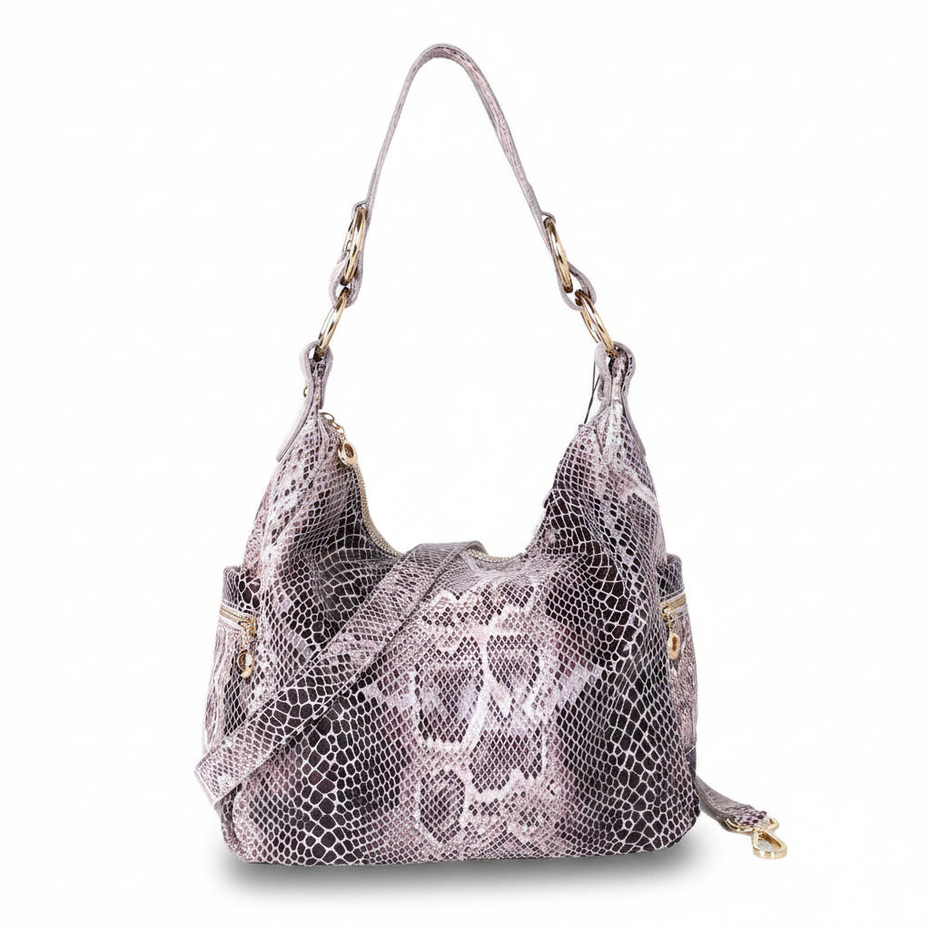 Hollow-Out Floral Print Tassel Shoulder Bag, Tote Bag and Handbag