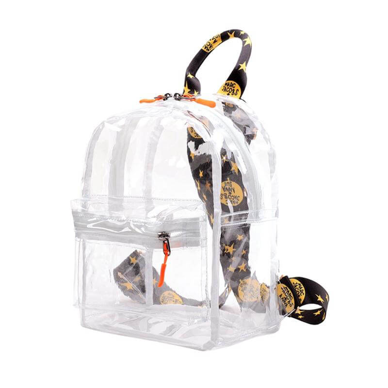 designer clear mini backpack Cute Clear Mini Backpack Transparent Bookbag PVC for Women, White