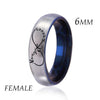 Infinity Heart Silver and Blue Tungsten Wedding Rings-Rings-Innovato Design-Men-5-Innovato Design