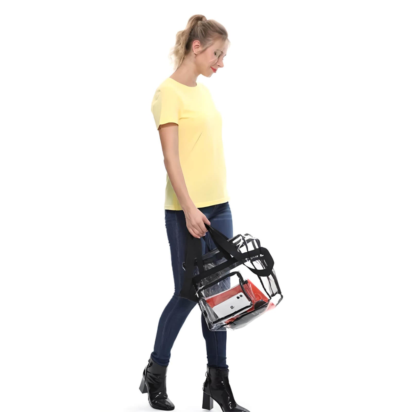 Large Transparent PVC Casual Travel Shoulder Handbag Luggage Portable Bag-clear backpack-Innovato Design-Gray-Innovato Design