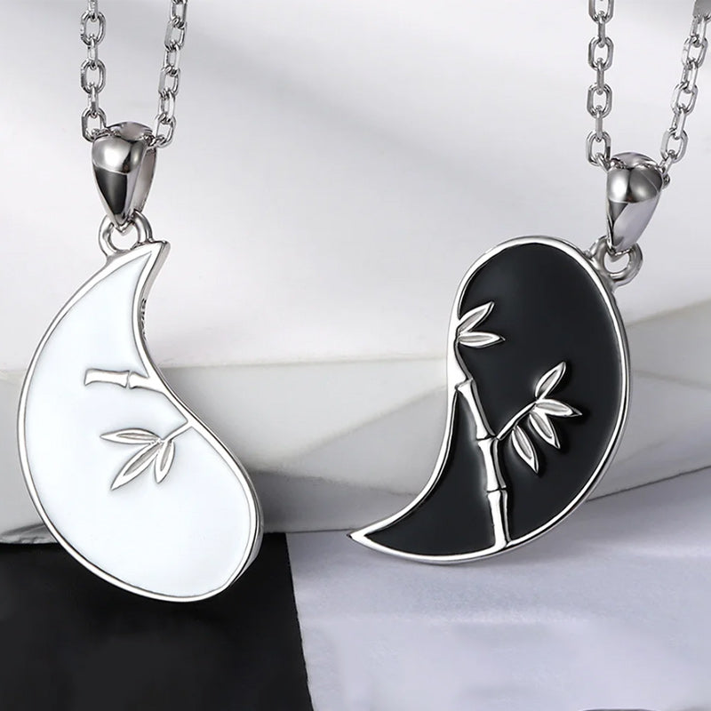 925 Sterling Silver Yin Yang Pendant Couple Necklace Friends-Necklaces-Innovato Design-Innovato Design