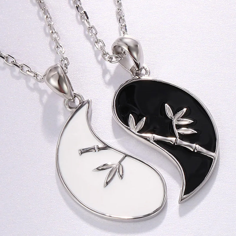 925 Sterling Silver Yin Yang Pendant Couple Necklace Friends-Necklaces-Innovato Design-Innovato Design