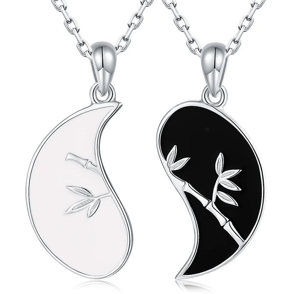 925 Sterling Silver Yin Yang Pendant Couple Necklace Friends-Necklaces-Innovato Design-Innovato Design