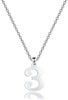 Stainless Steel Number Necklace Pendant for Men Women 20 Inch Chain Number 0-9-Necklaces-Innovato Design-D: Number Three-Innovato Design