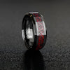 His & Her 6mm/8mm Red Carbon Fiber Black Celtic Dragon Tungsten Carbide Wedding Bands Set