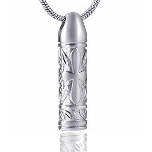 Men's Stainless Steel Bullet Urn Pendant Memorial Necklace-Necklaces-Innovato Design-Innovato Design