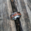 8mm Natural Dark Koa Wood Arrow Wedding Band-Rings-Innovato Design-5-Innovato Design