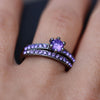 Rainbow Tungsten Carbide and Purple Cubic Zirconia 316L Stainless Steel Wedding Ring Set-Couple Rings-Innovato Design-6-5-Innovato Design