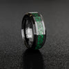 His & Her 6mm/8mm Green Carbon Fiber Black Celtic Dragon Tungsten Carbide Wedding Bands Set