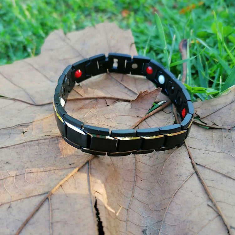 Unisex Black & Gold Magnetic Bracelet with Adjusting Tool-Bracelets-Innovato Design-Innovato Design