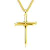 Men's Stainless Steel Pendant Necklace Nail Cross Polished Gold Silver Black - InnovatoDesign