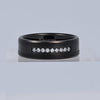 Men Black 8mm Tungsten Carbide Ring Vintage Cubic Zirconia Wedding Jewelry Engagement Promise Band for Him Matte Finish Comfort Fit - InnovatoDesign