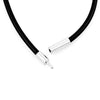 Men's 2mm Wide Alloy Rubber Cord Necklace Chain Black Silver Tone 14~40 Inch-Necklaces-Innovato Design-15.0 inches-Innovato Design