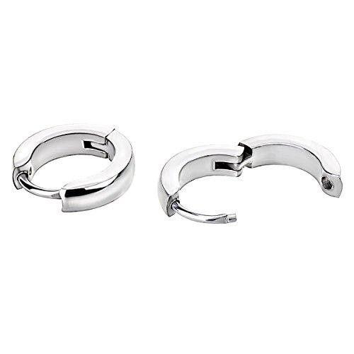 Men Huggie Hinged Hoop Dangle Earrings, Stainless Steel, Hypoallergenic Urban Hoop Earrings-Earrings-IPINK-Innovato Design