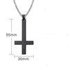 Men Stainless Steel Cross Pendant Necklace, Black, upside down-Necklaces-Innovato Design-Innovato Design