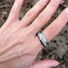 His & Her 6mm/8mm Meteorite Silver Tone Tungsten Wedding Bands-Ring-Innovato Design-5-5-Innovato Design