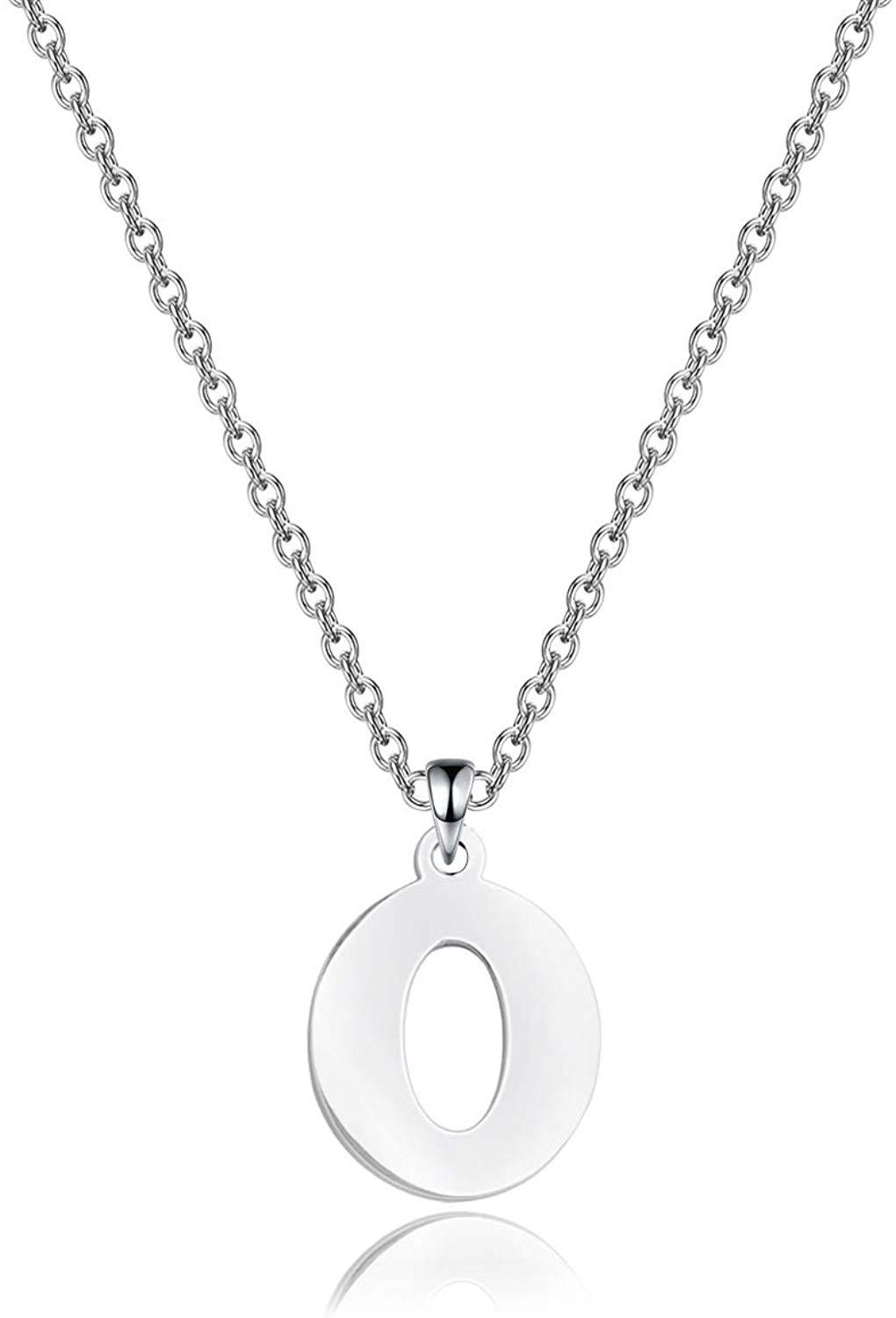 Stainless Steel Number Necklace Pendant for Men Women 20 Inch Chain Number 0-9-Necklaces-Innovato Design-A: Number Zero-Innovato Design