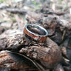 8mm Natural Dark Koa Wood Arrow Wedding Band-Rings-Innovato Design-5-Innovato Design