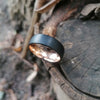 8mm Two Tone Brushed Black & Rose Gold Tungsten Ring