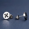 2pcs Trendy Stainless Steel Unisex Men Cross Stud Earrings, 1 Pair, Silver Black-Earrings-Innovato Design-Innovato Design