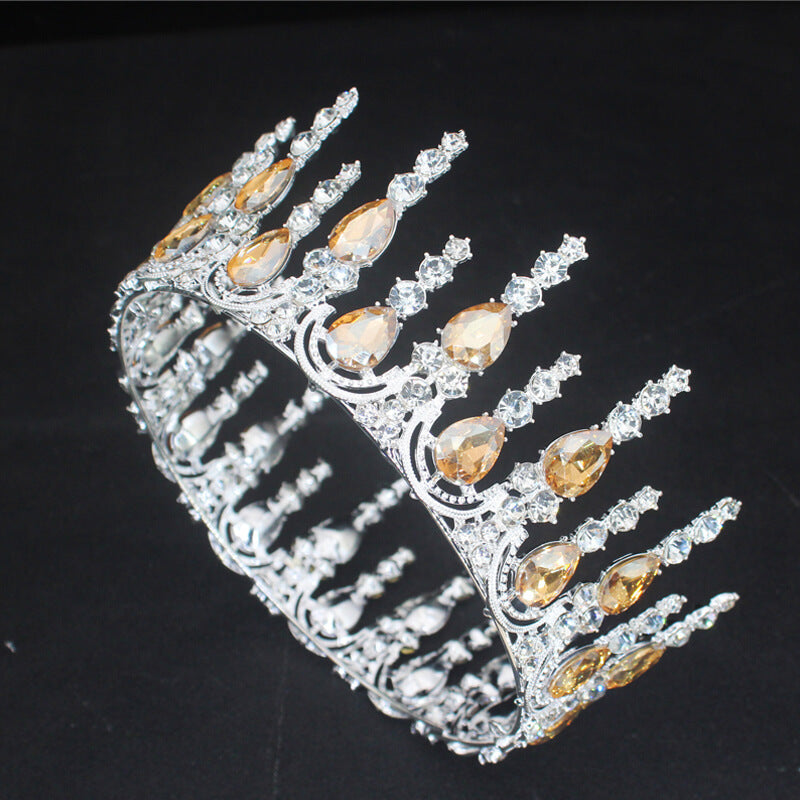 Multi-crystal Silver Queen Wedding Crown Tiaras-Crowns-Innovato Design-Silver Gold-Innovato Design