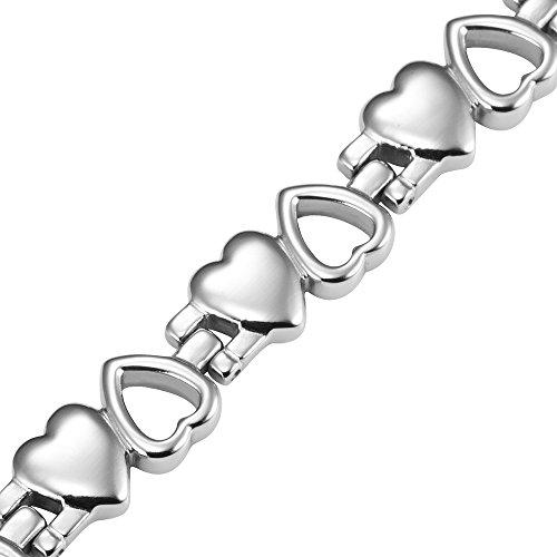 Women Love Heart Titanium Magnetic Therapy Bracelet Adjustable-Bracelets-Innovato Design-Innovato Design