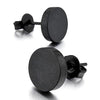 Men's 10mm Stainless Steel Stud Earrings Black - InnovatoDesign