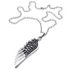 Men Angel Wing Stainless Steel Pendant Necklace, Black Silver, 24 inch Chain-Necklaces-Innovato Design-Innovato Design