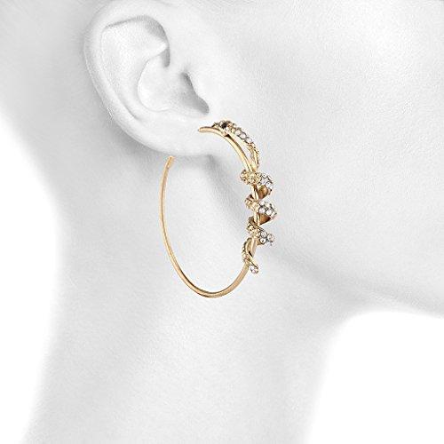 Gold Tone Crystal Rhinestone Snake Serpent Zircon Hoop Earrings-Rings-Innovato Design-Innovato Design