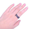 Women's Purple CZ Stone Promise Gift for Engagement Wedding Black Gold Plated Ring-Rings-Innovato Design-5-Innovato Design