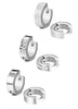 3 Pairs Stainless Steel Men Women Hoop Earrings CZ Huggie Earrings Ear Piercing 18G-Earrings-Jstyle Jewelry-Silver-Innovato Design