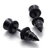 2pcs Stainless Steel Men Stud Screw Earrings, 1 Pair, Color Black, Diameter 7mm