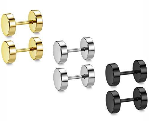 9 Pairs Stainless Steel Stud Earrings for Men Hoop Earrings Huggie Earring Set 18G-Earrings-Innovato Design-Innovato Design