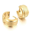 Men's Stainless Steel Stud Hoop huggie Earrings Gold Tone Matte - InnovatoDesign