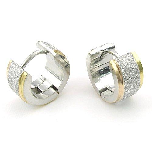 Men Stainless Steel Stud Huggie Hoop Earrings Set, Silver Gold-Earrings-Innovato Design-Innovato Design