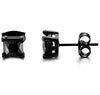 Stainless Steel Men Women Cubic Zirconia Stud Earrings Black Piercing 22G 3-8mm-Earrings-Jstyle Jewelry-B: Stone Diameter 3mm-Innovato Design