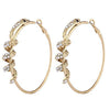Gold Tone Crystal Rhinestone Snake Serpent Zircon Hoop Earrings-Rings-Innovato Design-Innovato Design