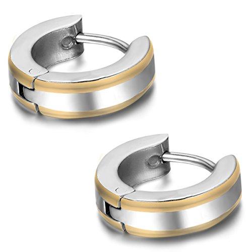 Stainless Steel Unique Small Hoop Earrings for Men 3 Pairs Huggie Earrings-Earrings-Innovato Design-Innovato Design