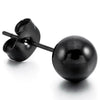 Men,Women's 3~8mm 12 PCS Stainless Steel Stud Earrings Bead Ball Set 6 Pairs-Earrings-Innovato Design-Black-Innovato Design