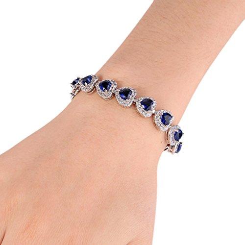 Women's 925 Sterling Silver Full Zircon Elegant Heart-shaped Tennis Bracelet-Bracelets-Innovato Design-Clear-Innovato Design
